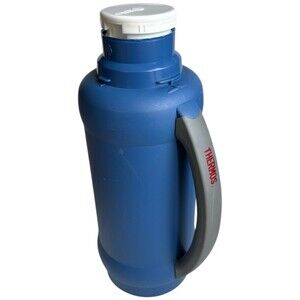 Vintage Thermos Blue Jug Bottle 2qt Missing Lid Handle Cooler Camping Hiking